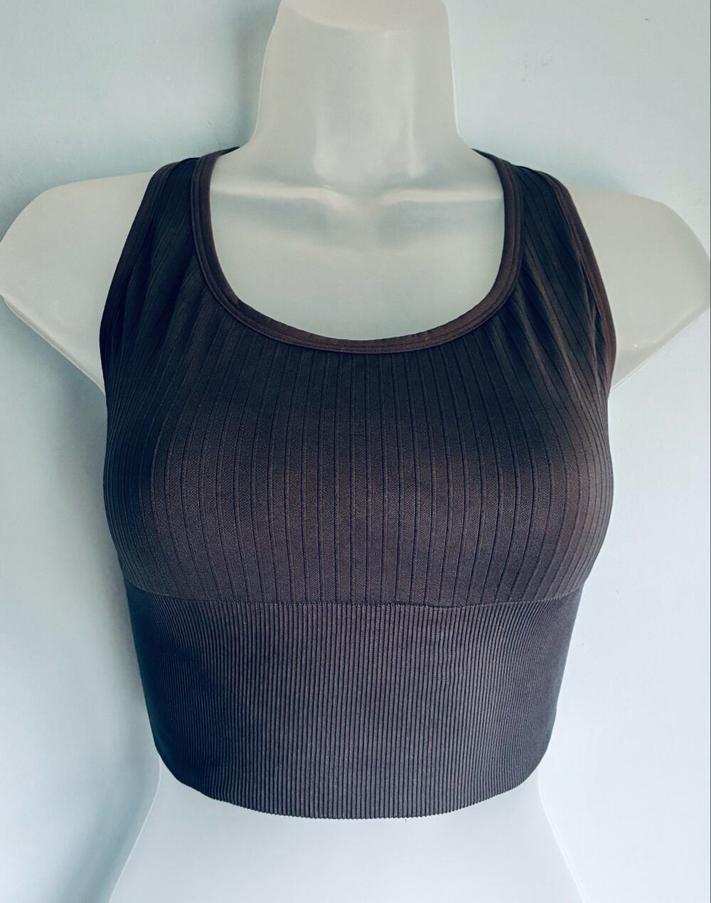Victoria's Secret PINK Active Sports Bra Bralette Gray Longline Stretch L
